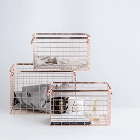 Square Copper Storage Baskethome decoration ,modern home decor 