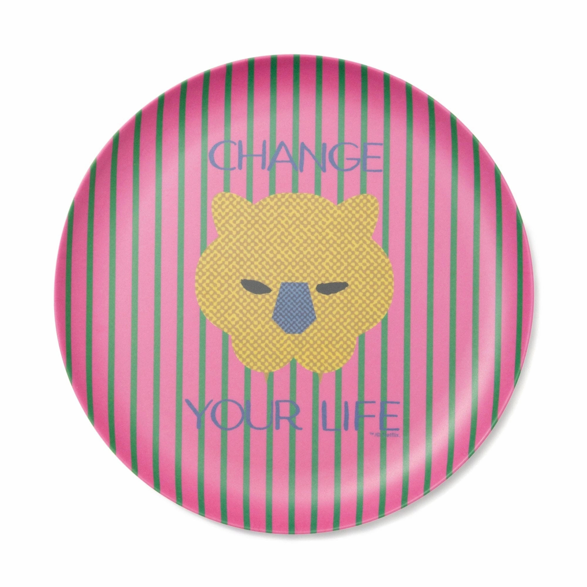 SQUID GAME Bamboo Plate Pinkhand-painted ceramic bowl