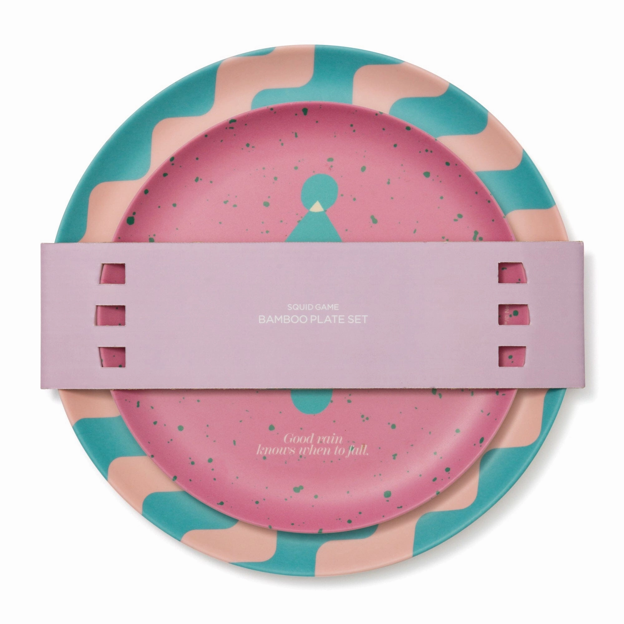 SQUID GAME Bamboo Plate Set Pink