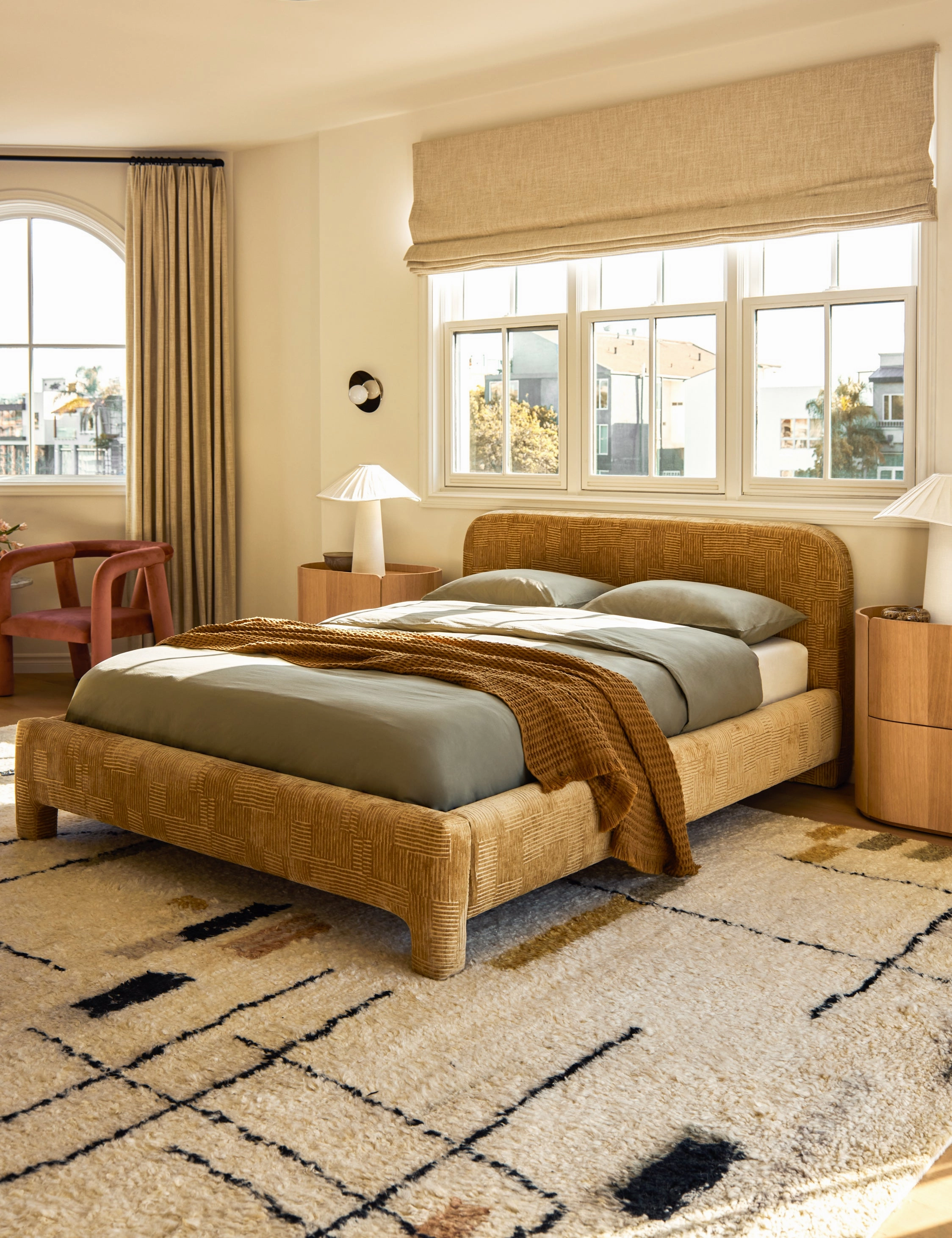 Staccato Hand-Knotted Wool Rugmodern color block patchwork rug