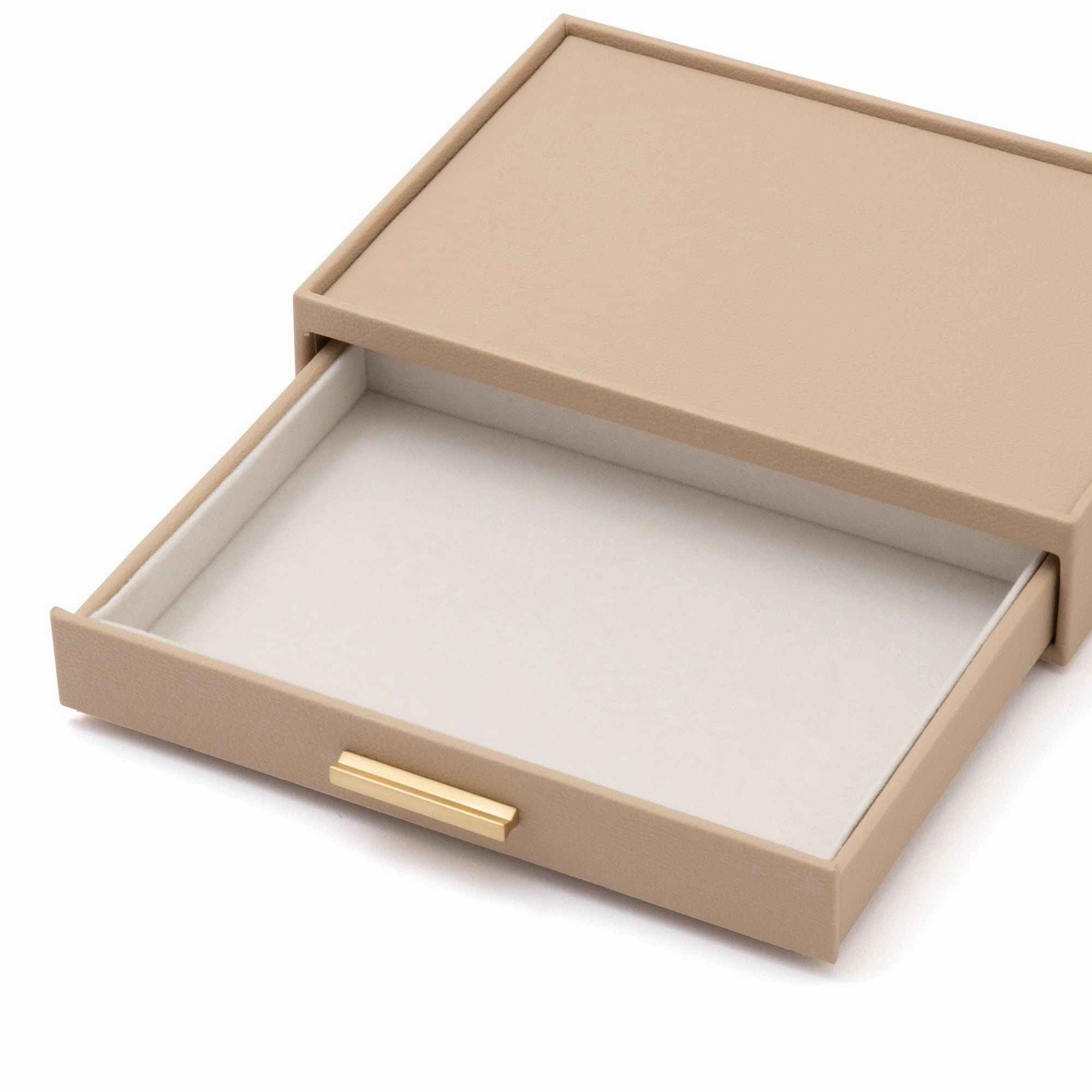 Stacking Jewelry Box Open Beige