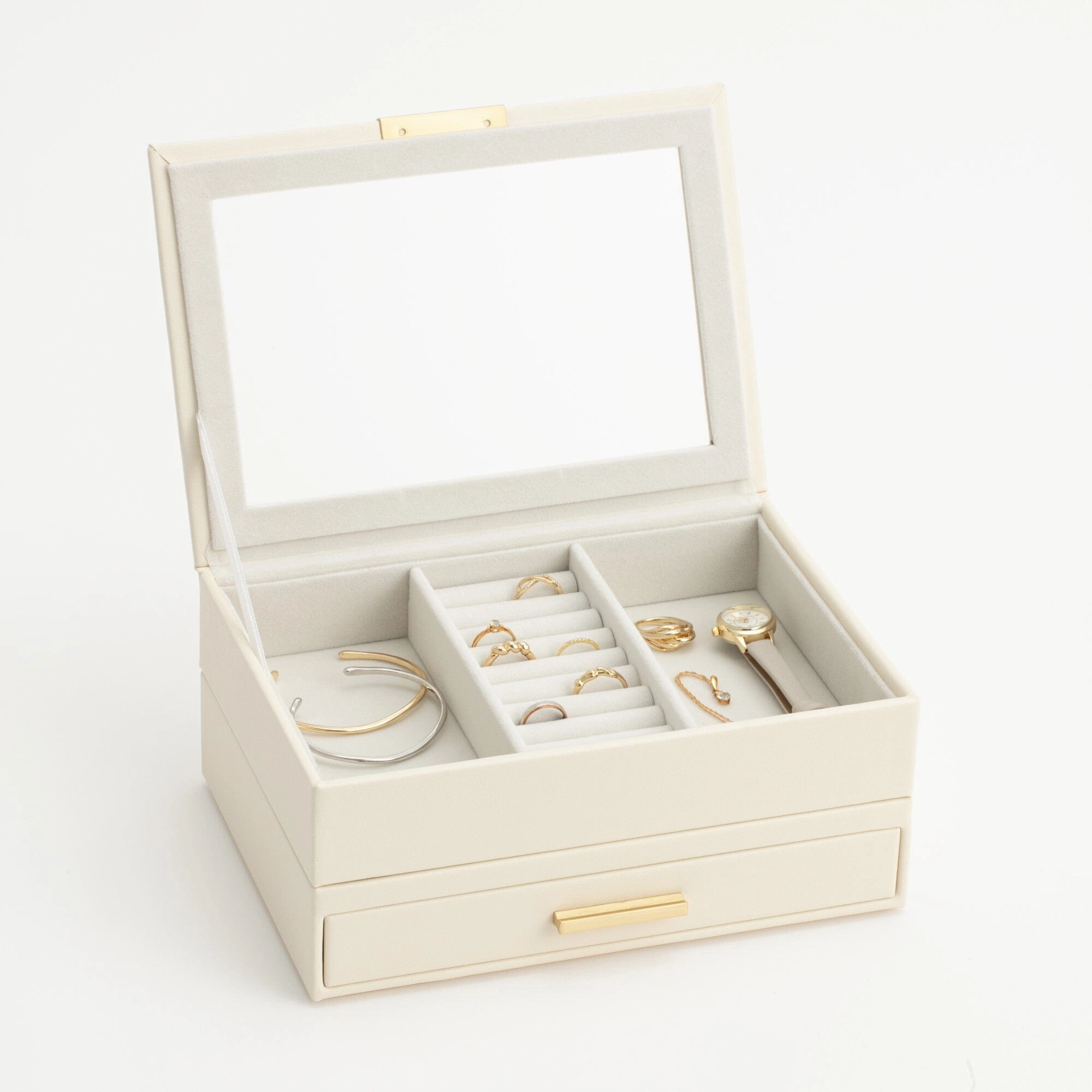 Stacking  Jewelry Box Ring Accessory Case White