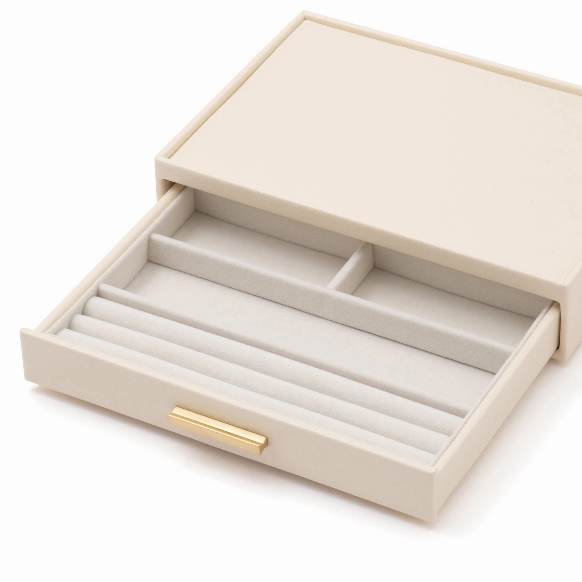 Stacking  Jewelry Box Ring Accessory Case White