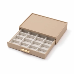 Stacking Jewelry Box Ring Earrings Beigedecorative storage box ,stackable storage box 