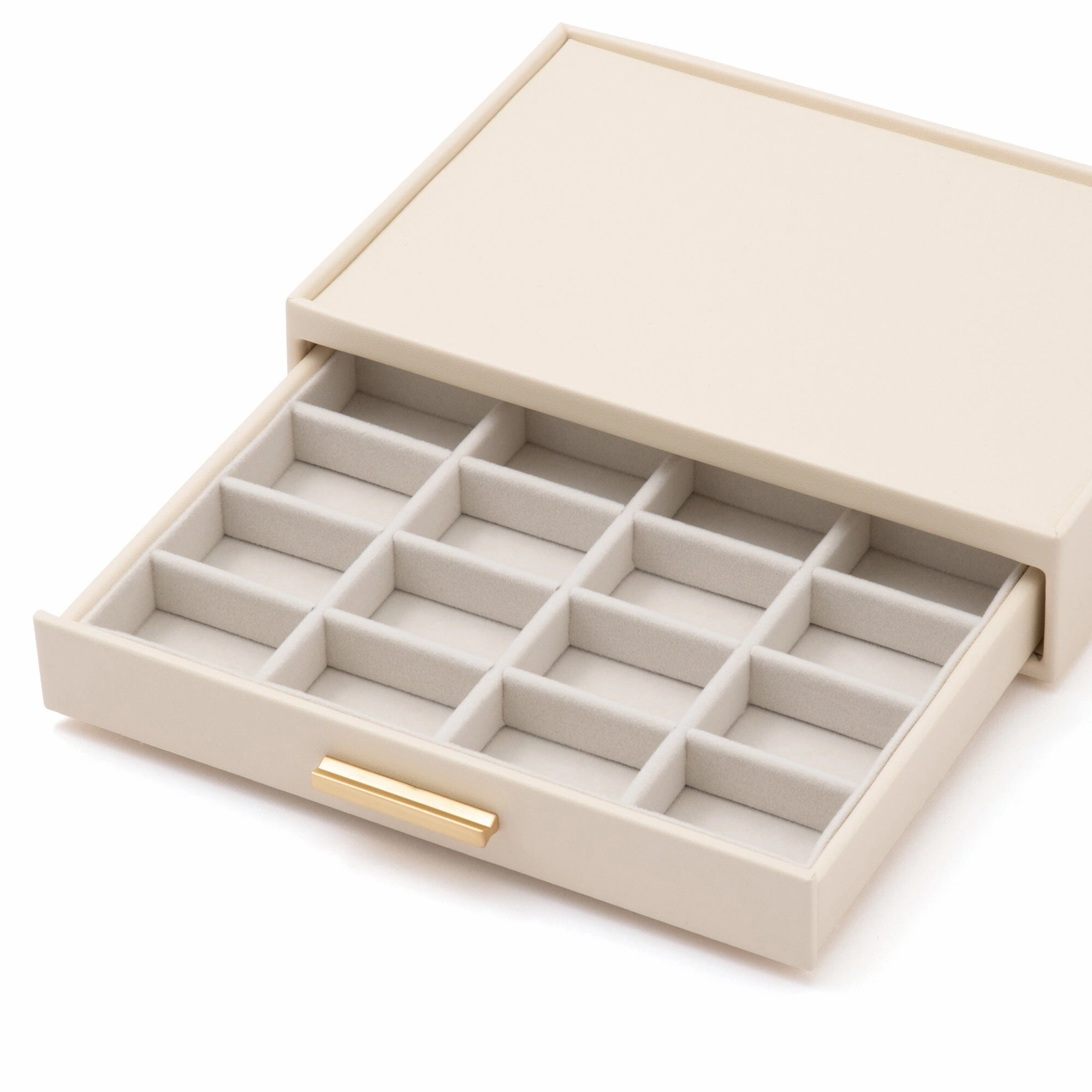 Stacking Jewelry Box Ring Earrings White