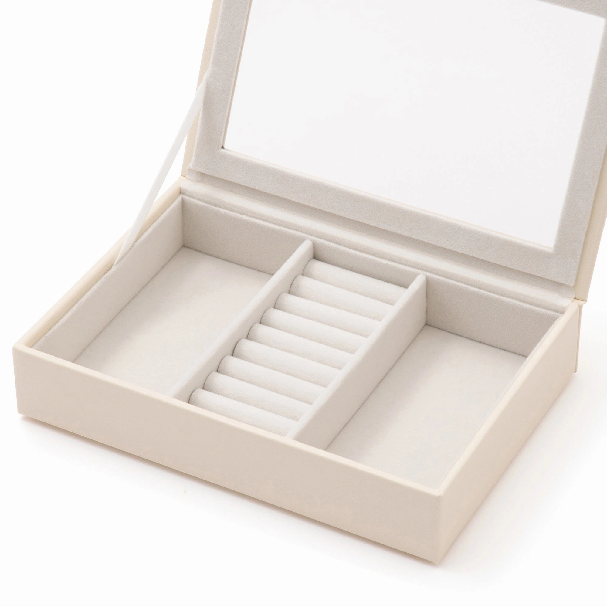 Stacking Jewelry Box with Display Lid White