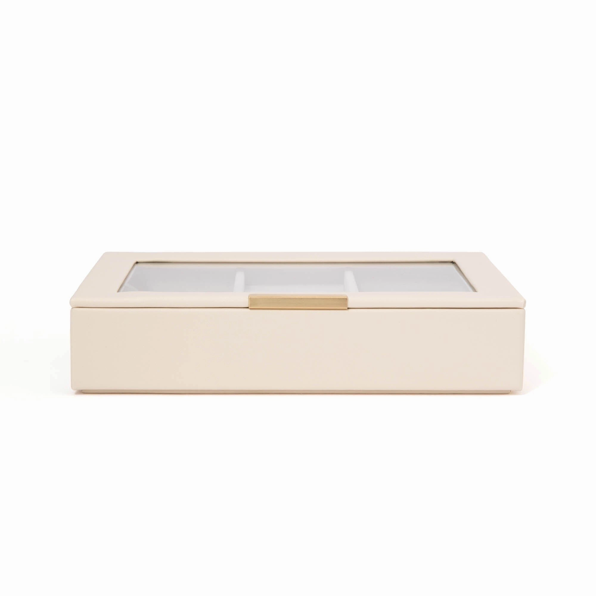 Stacking Jewelry Box with Display Lid White