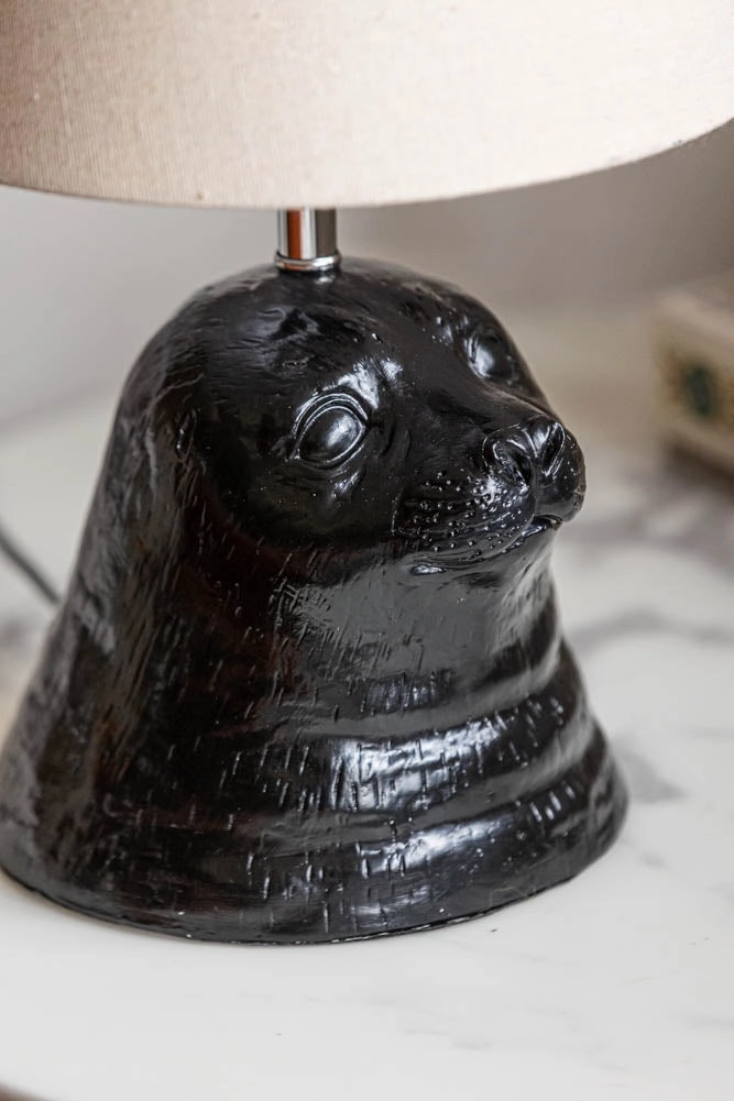 Stanley The Black Seal Table Lamp With Linen Shade