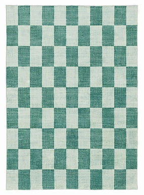 Steffi Green Checkered Washable Rugmodern color block patchwork rug
