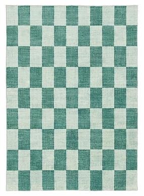 Steffi Green Checkered Washable Rugmodern color block patchwork rug
