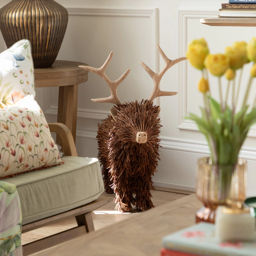 Stirling Standing Stag Wooden Sculpture Brown