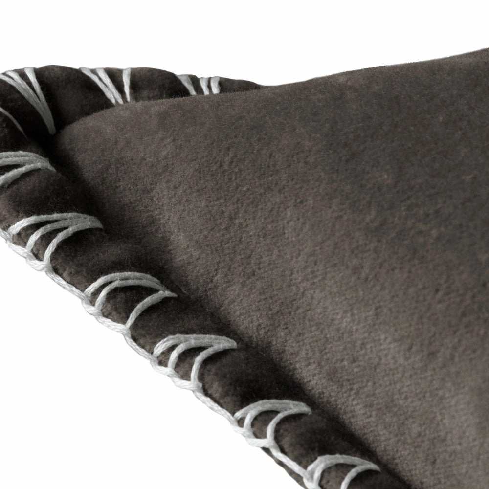 Stitch Embroidered Feather Cushion Iron