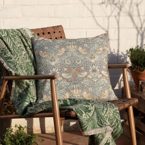 Strawberry Thief Piped Outdoor Cushion Biscuitbedding sets ,throw blankets 