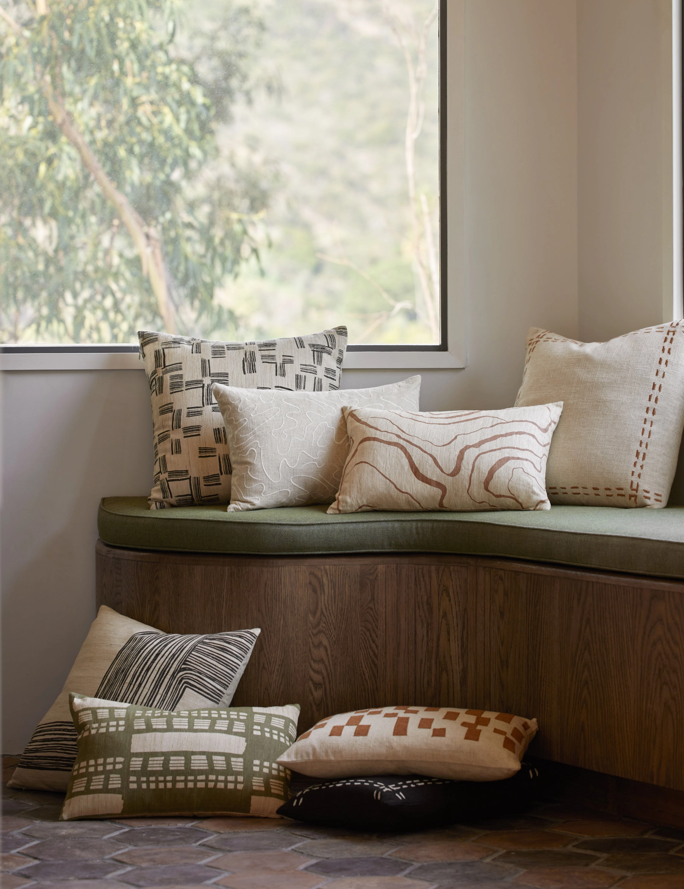 Striations Silk Pillow by lan Byrd