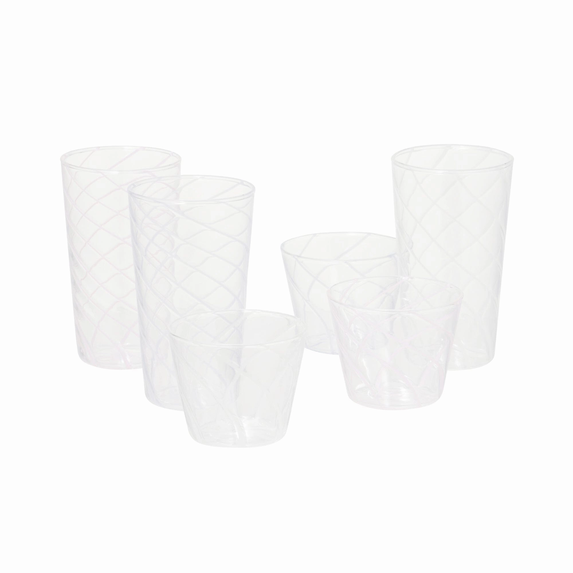Stripe Glass Cup Blue