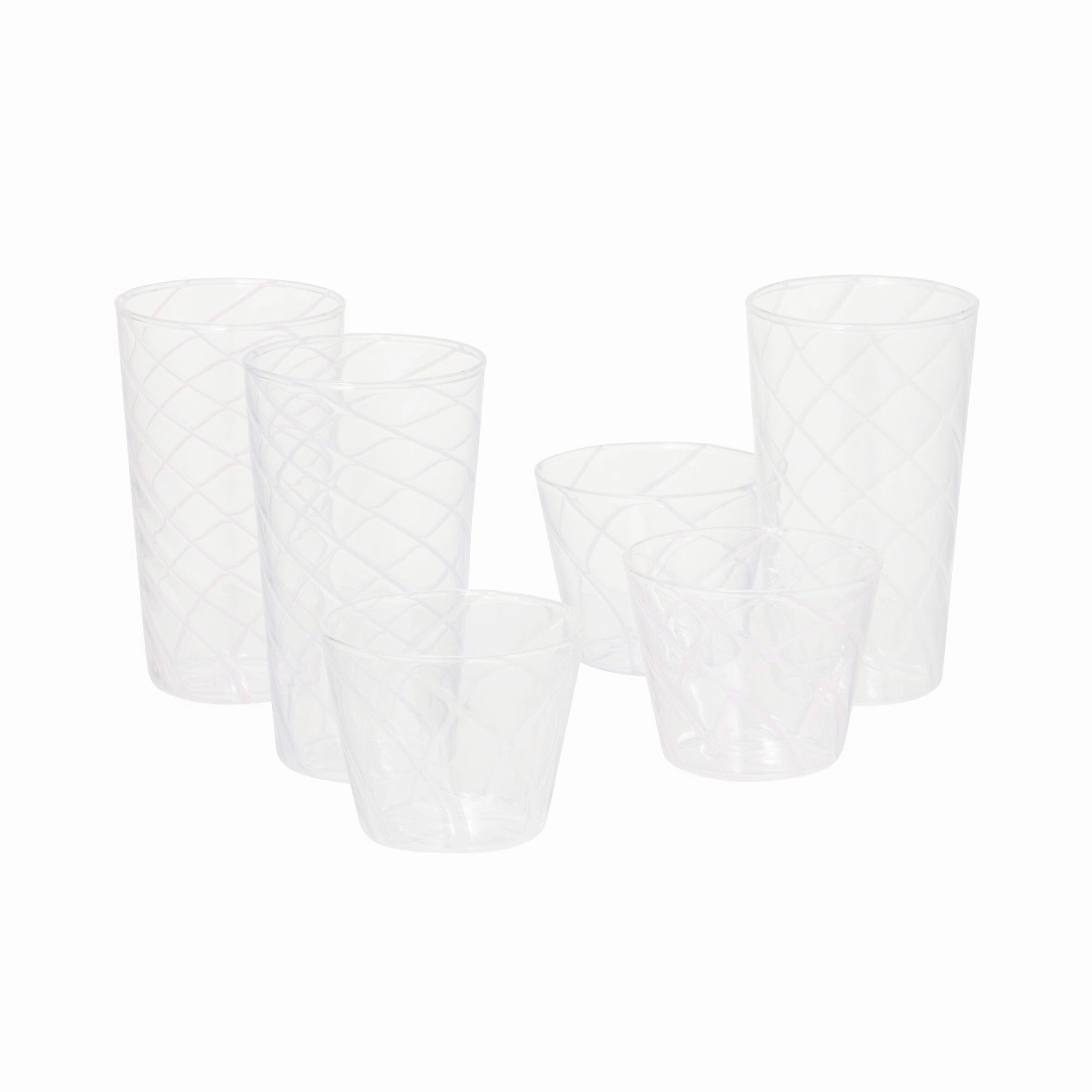 Stripe Glass Cup Pink