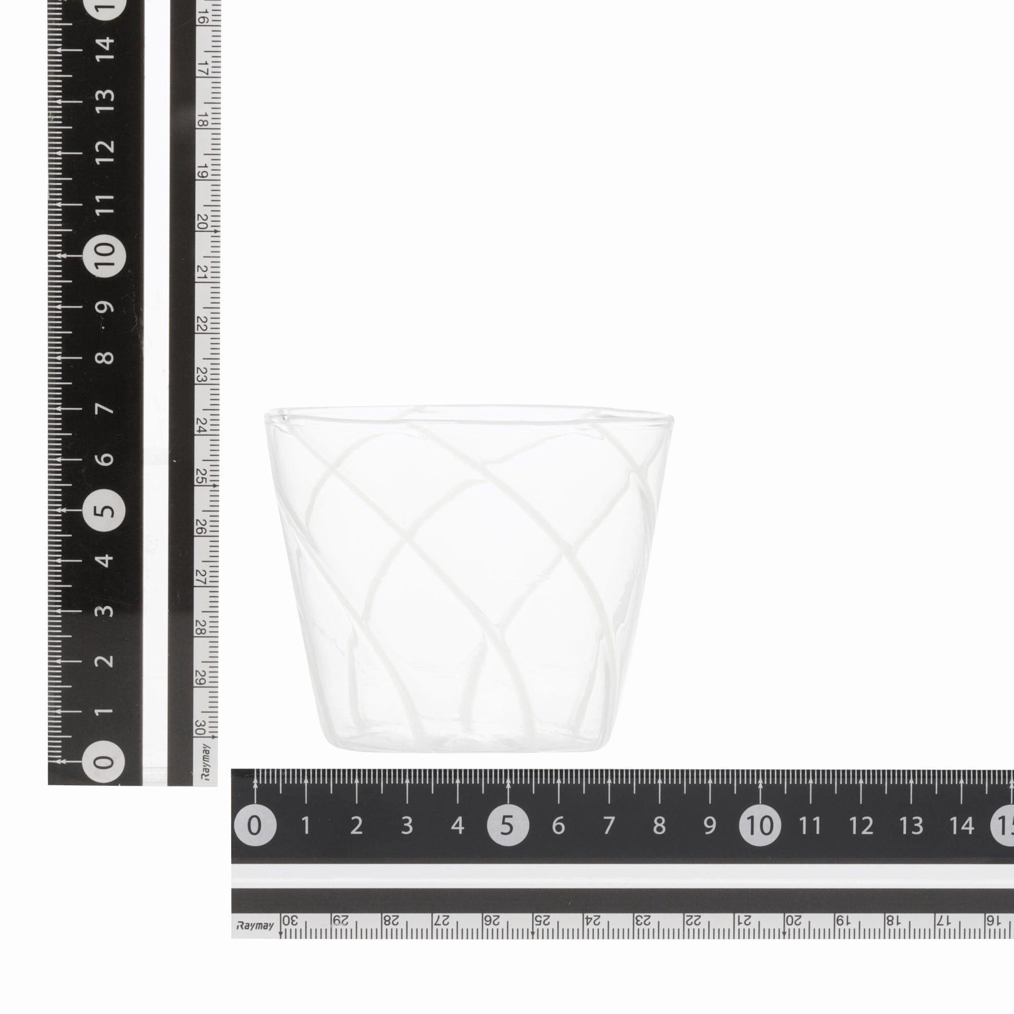 Stripe Glass Cup White