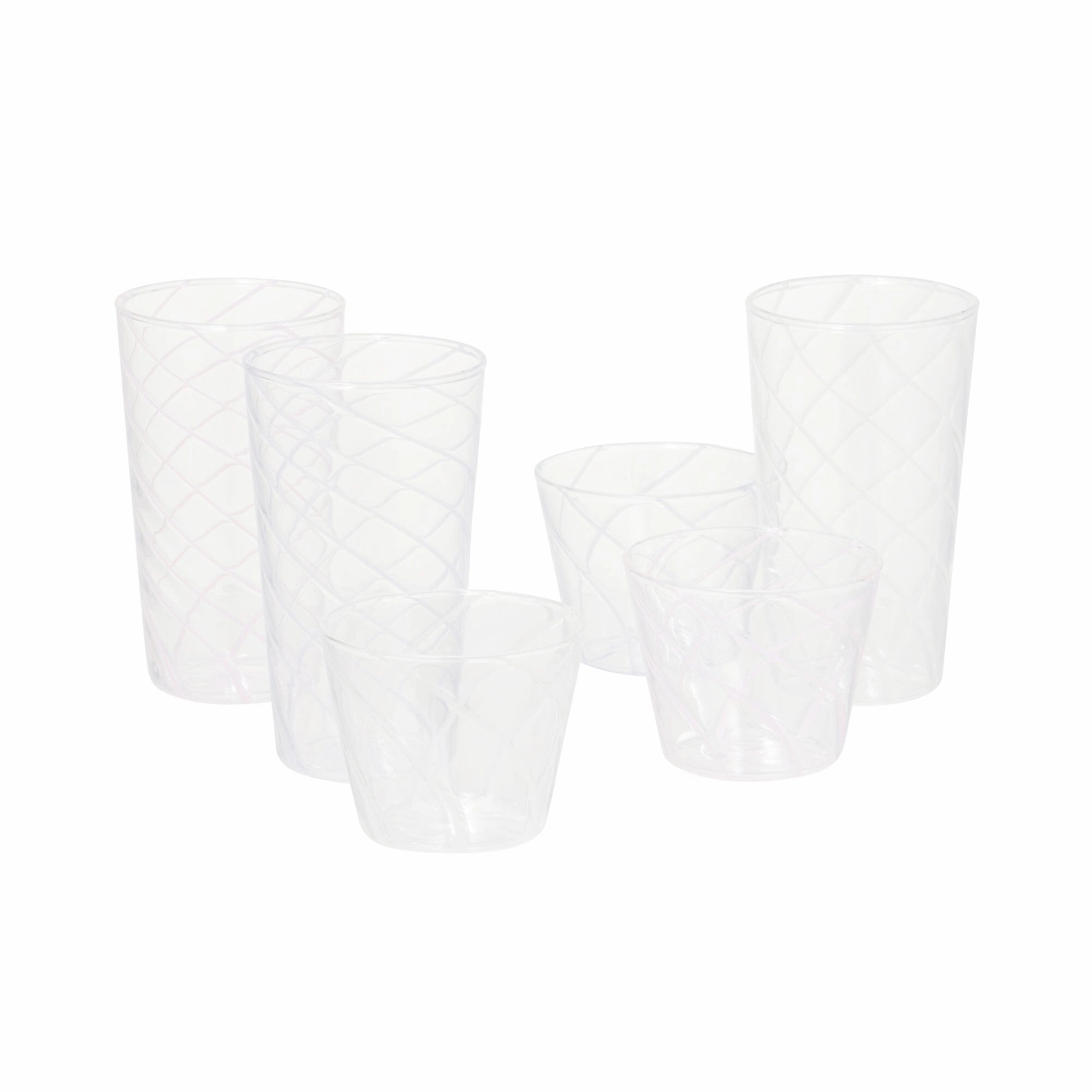 Stripe Glass Cup White