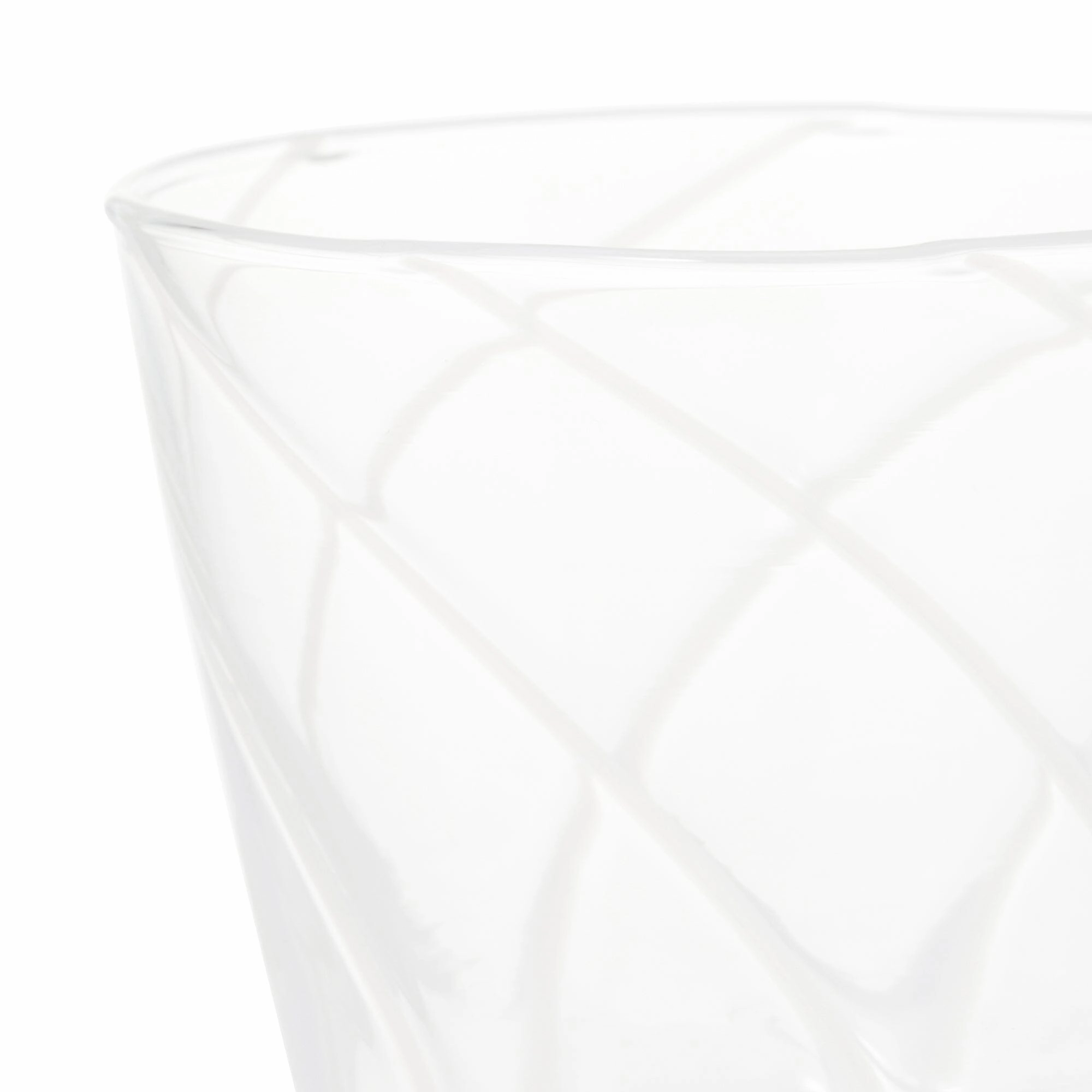 Stripe Glass Cup White