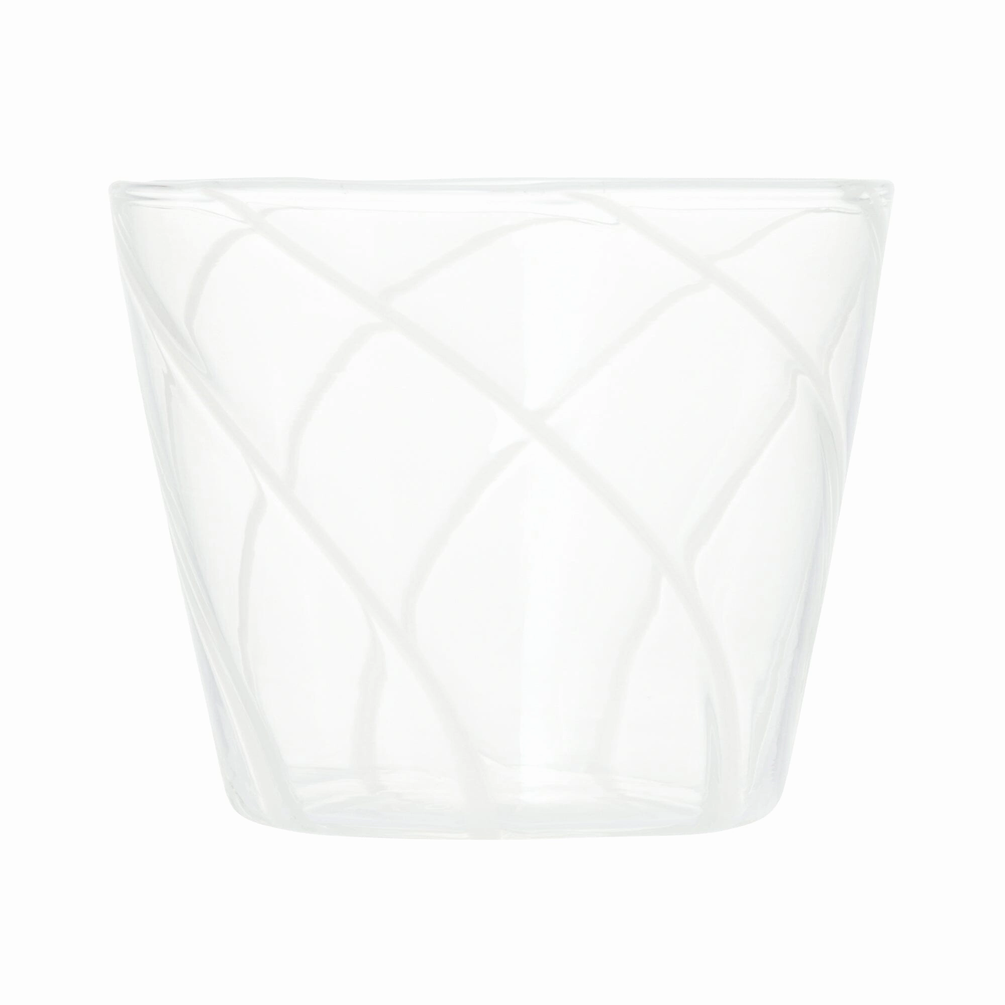 Stripe Glass Cup White