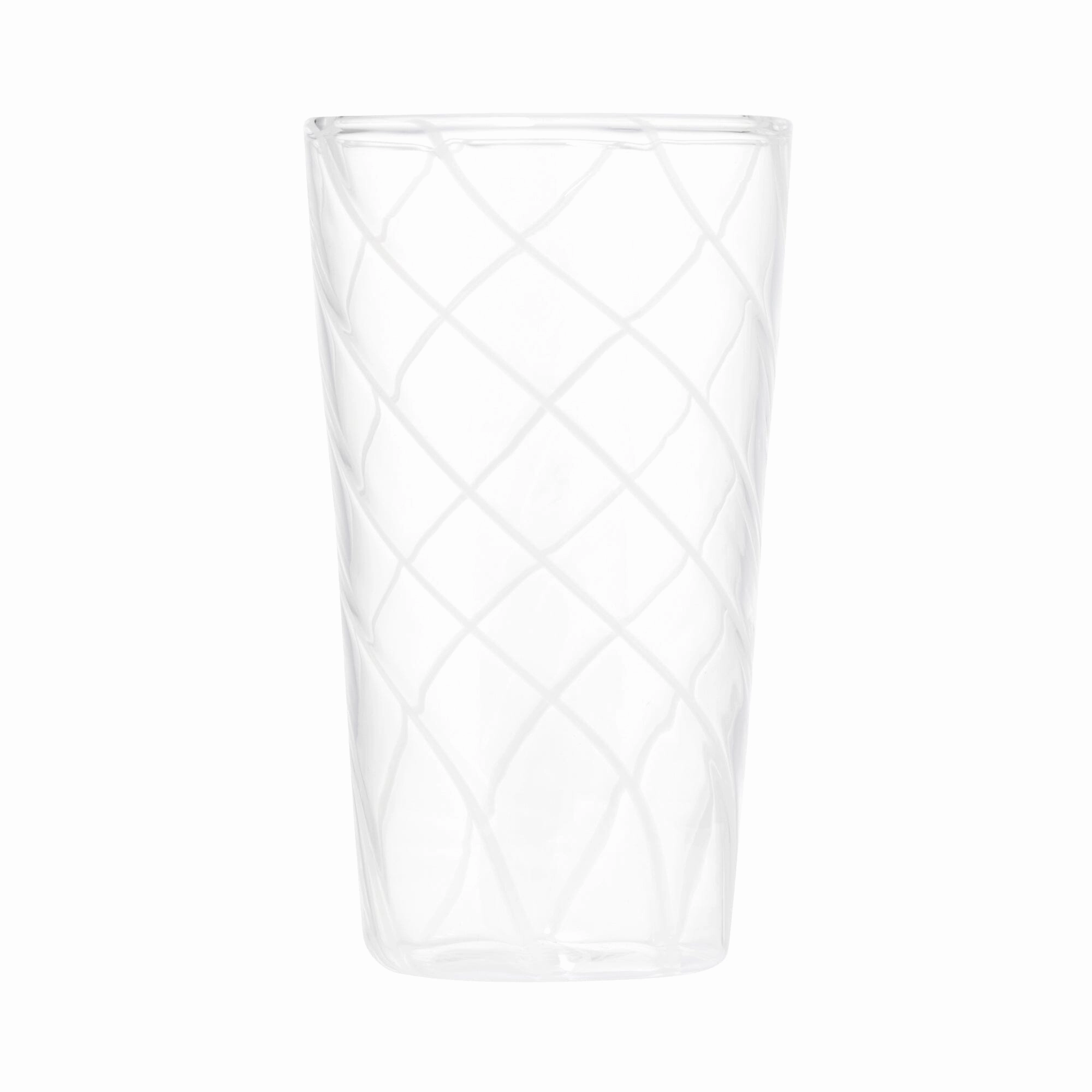 Stripe Glass Long Tumbler White