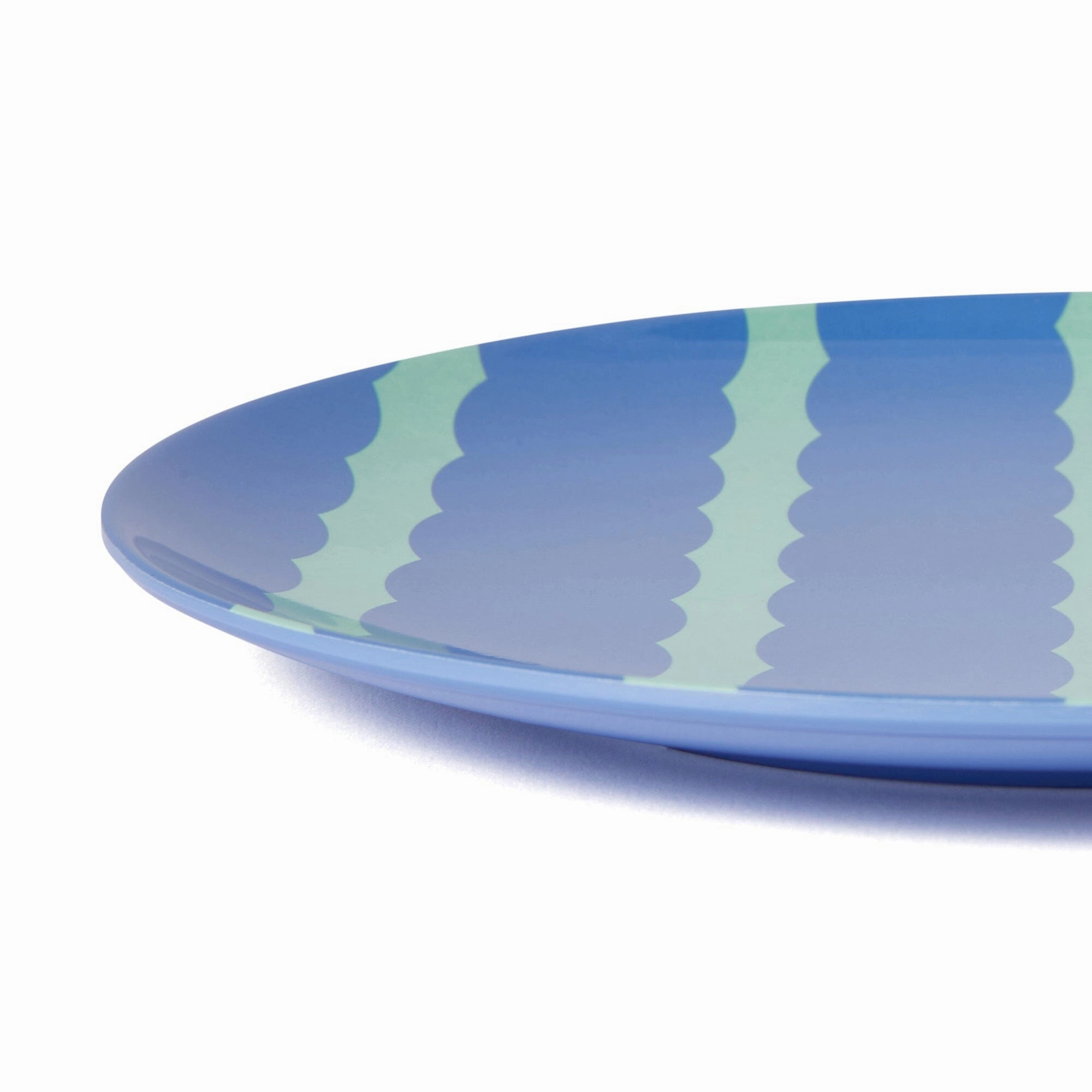 Stripe Melamine Plate Large Blue
