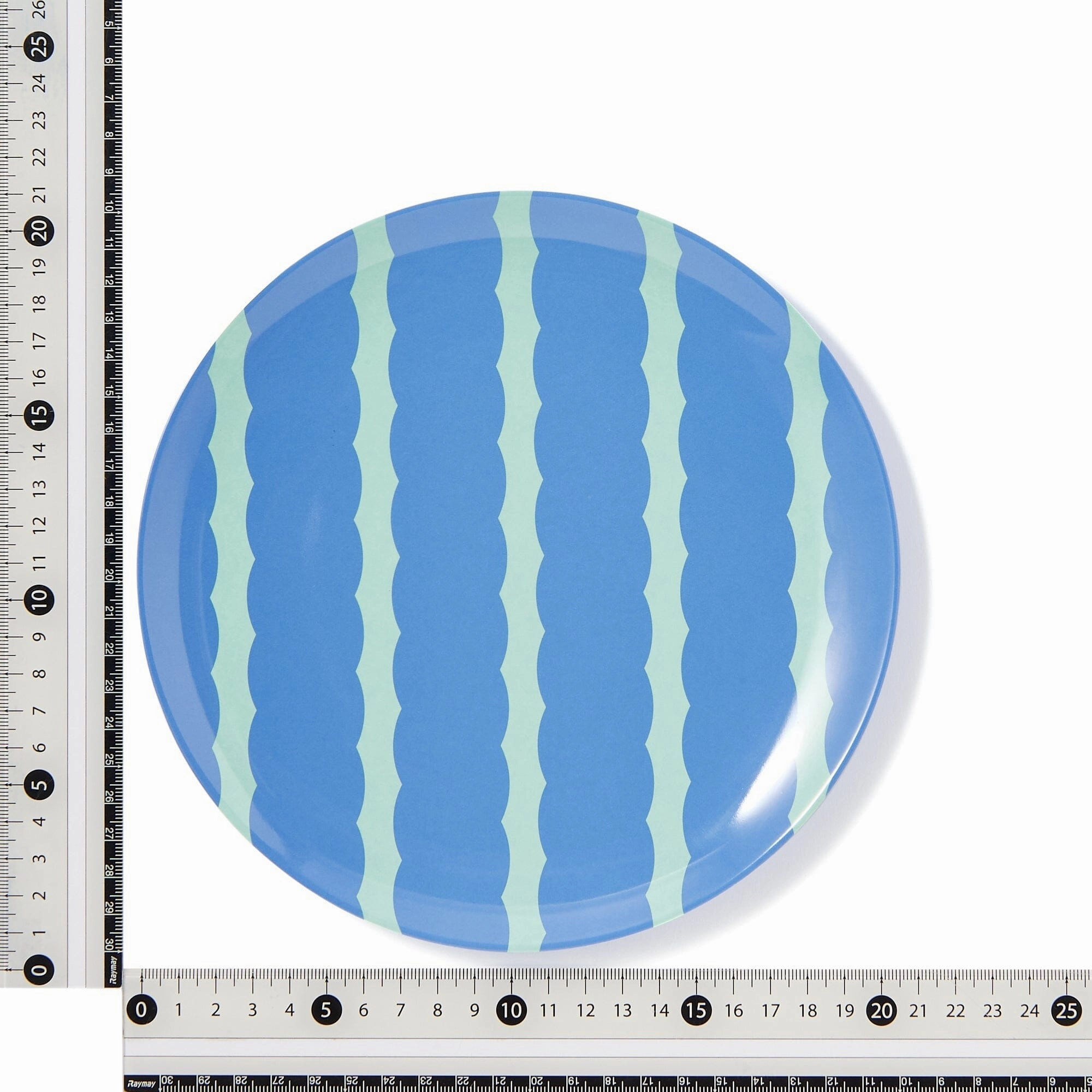 Stripe Melamine Plate Large Blue