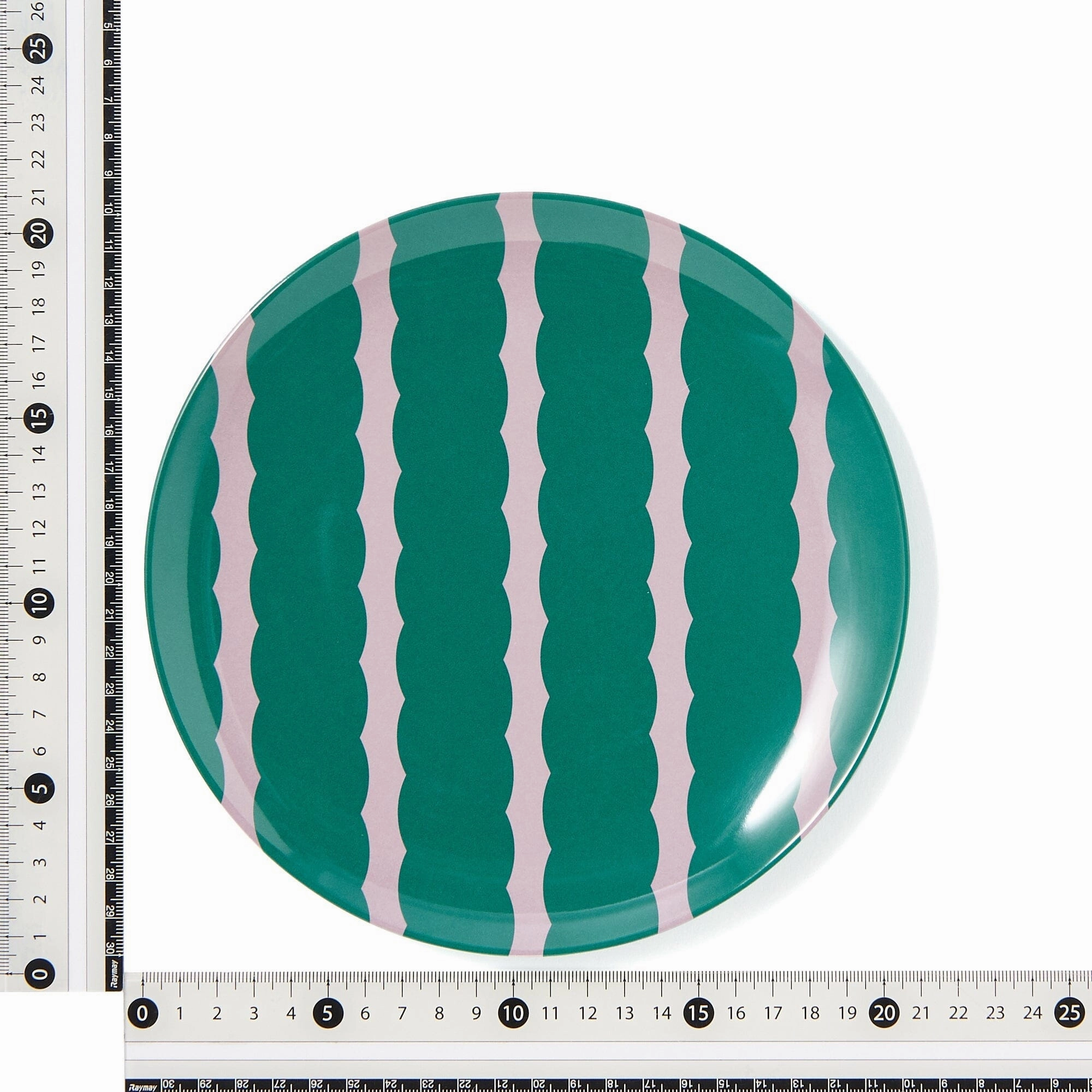 Stripe Melamine Plate Large Green