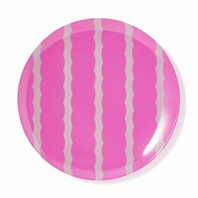 Stripe Melamine Plate Large Pinkhand-painted ceramic bowl