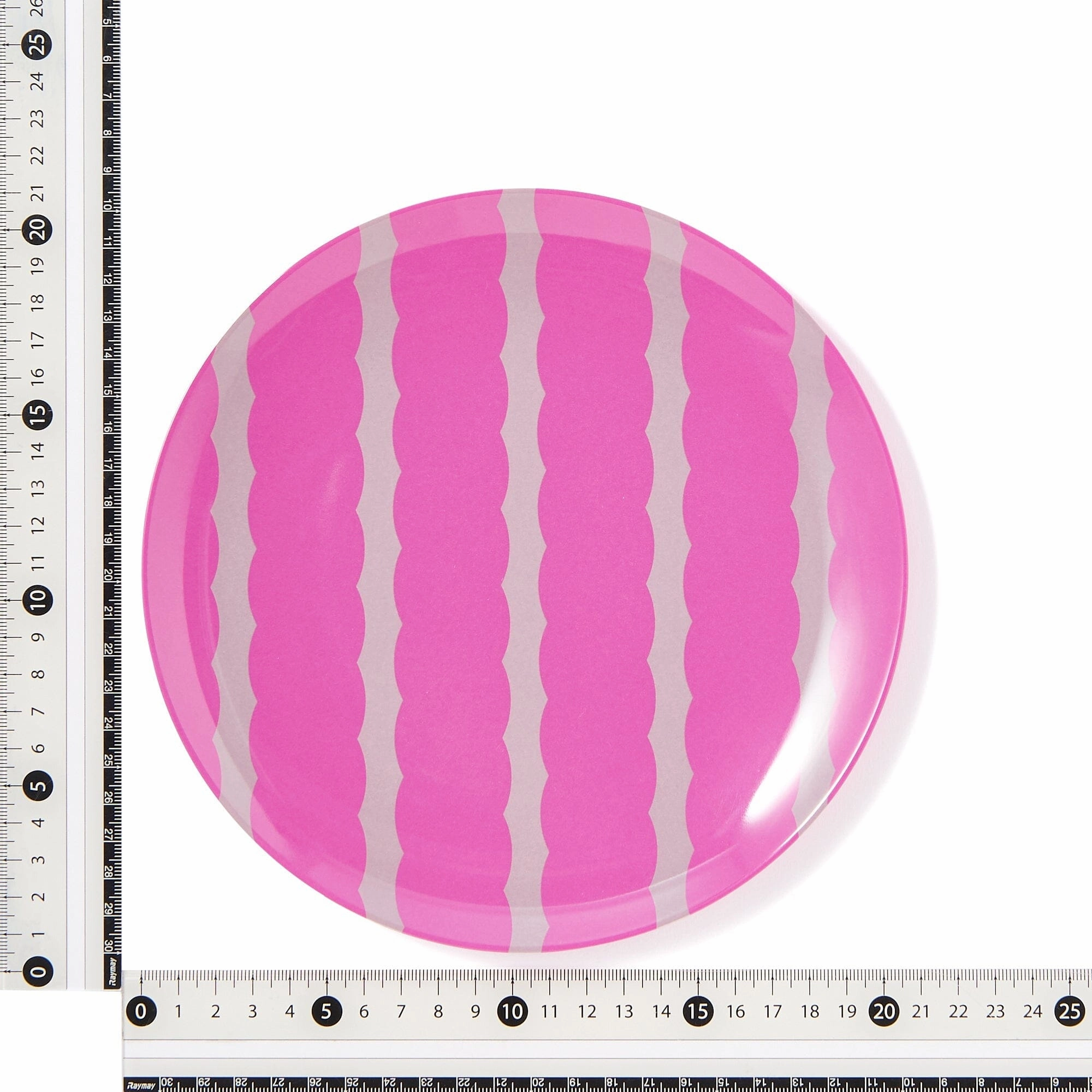 Stripe Melamine Plate Large Pink