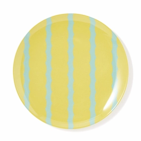 Stripe Melamine Plate Large Yellowhand-painted ceramic bowl