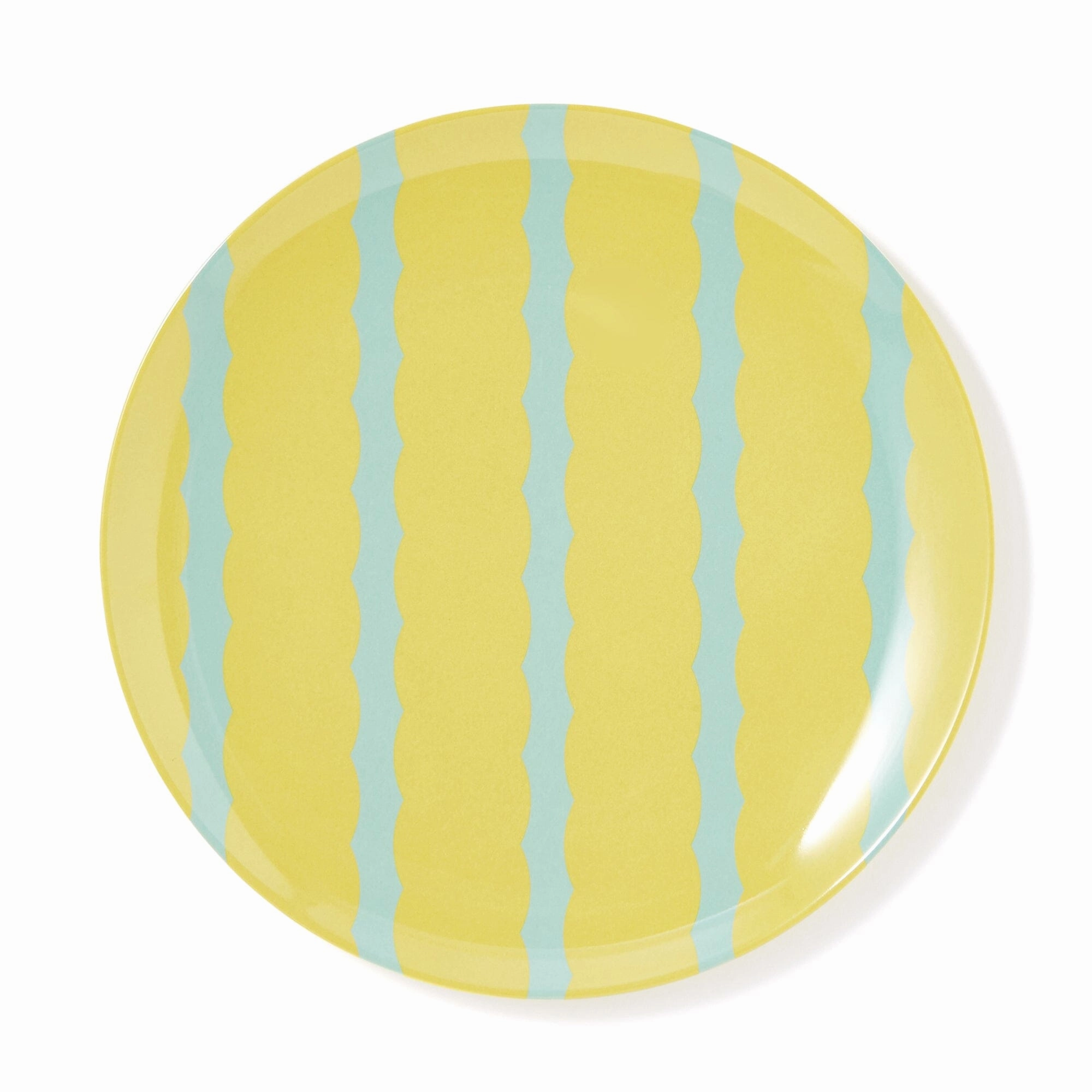 Stripe Melamine Plate Large Yellowhand-painted ceramic bowl