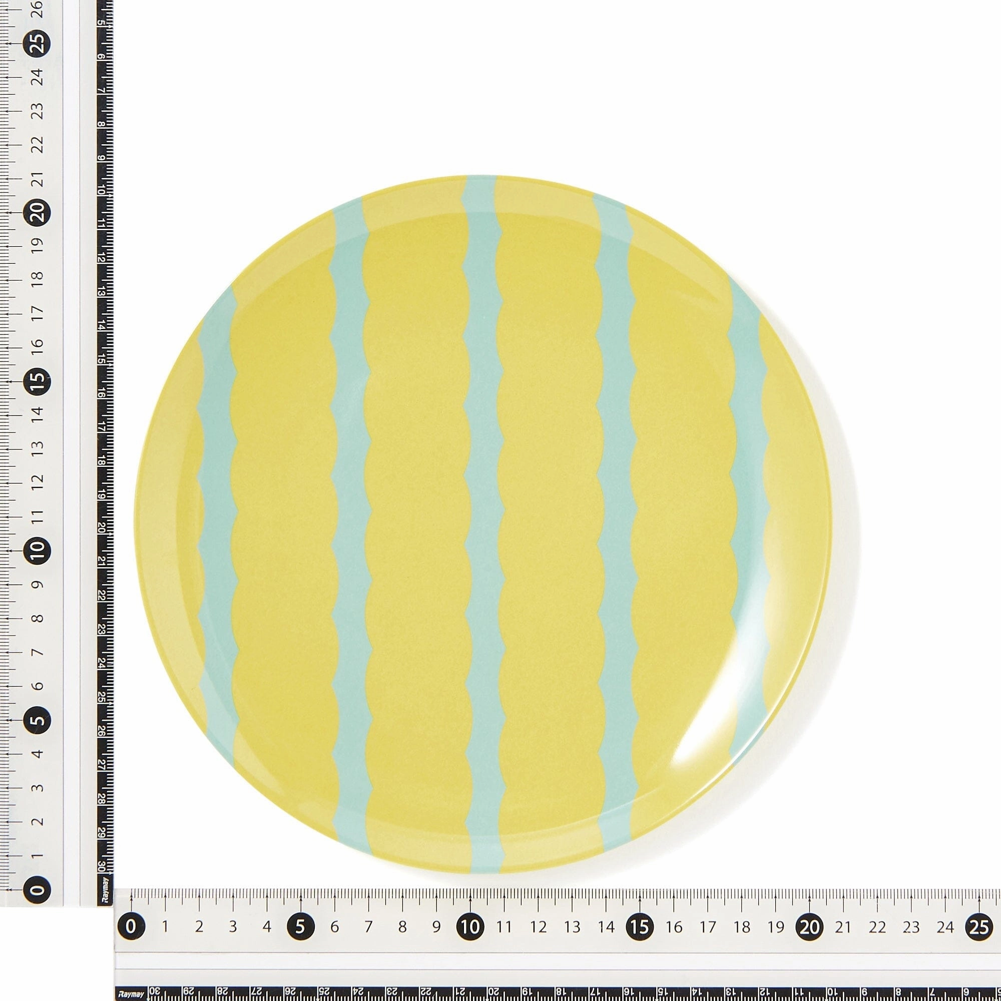 Stripe Melamine Plate Large Yellow