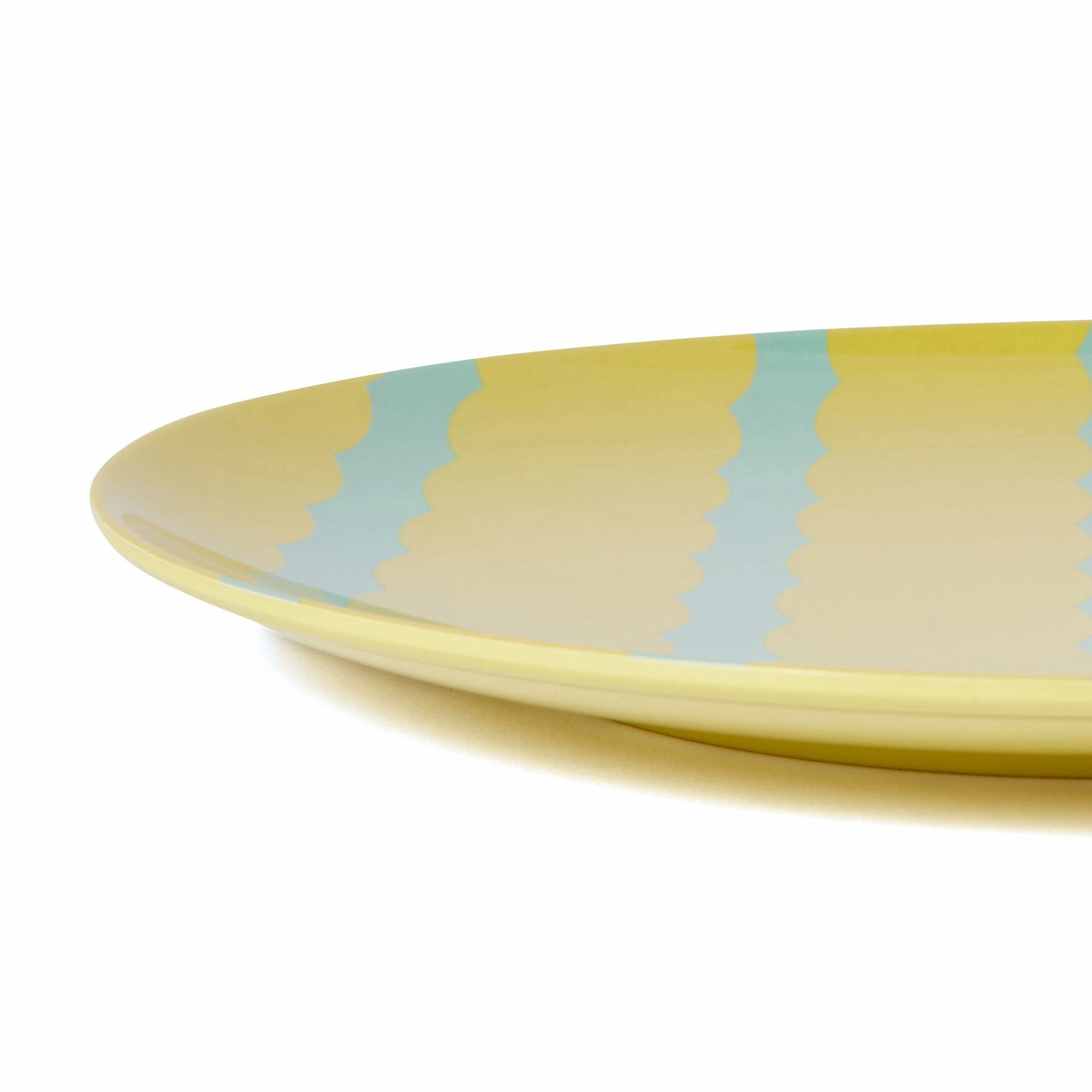 Stripe Melamine Plate Large Yellow