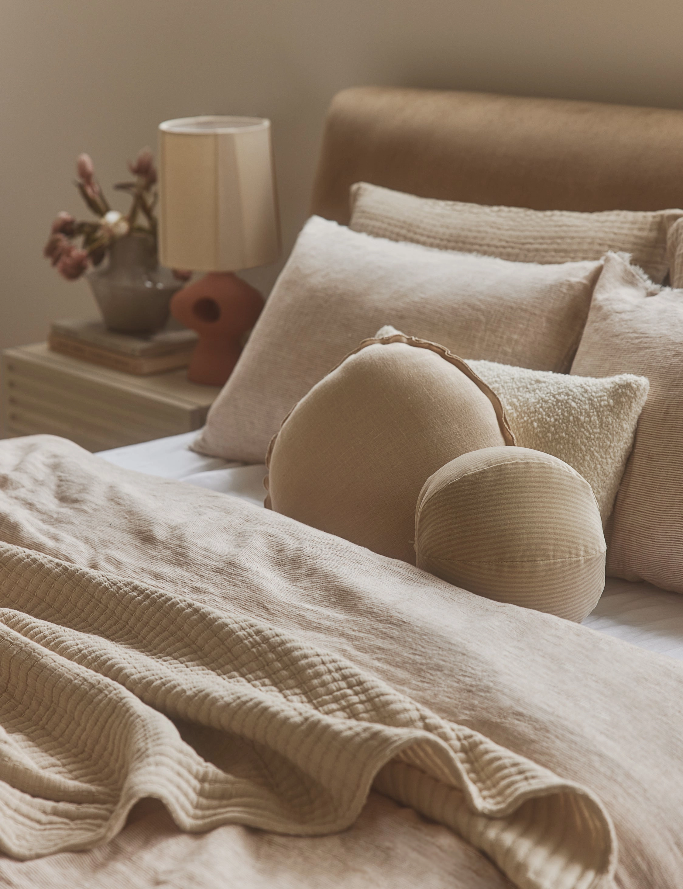 Striped Velvet Ball Pillow by Sarah Sherman Samuel