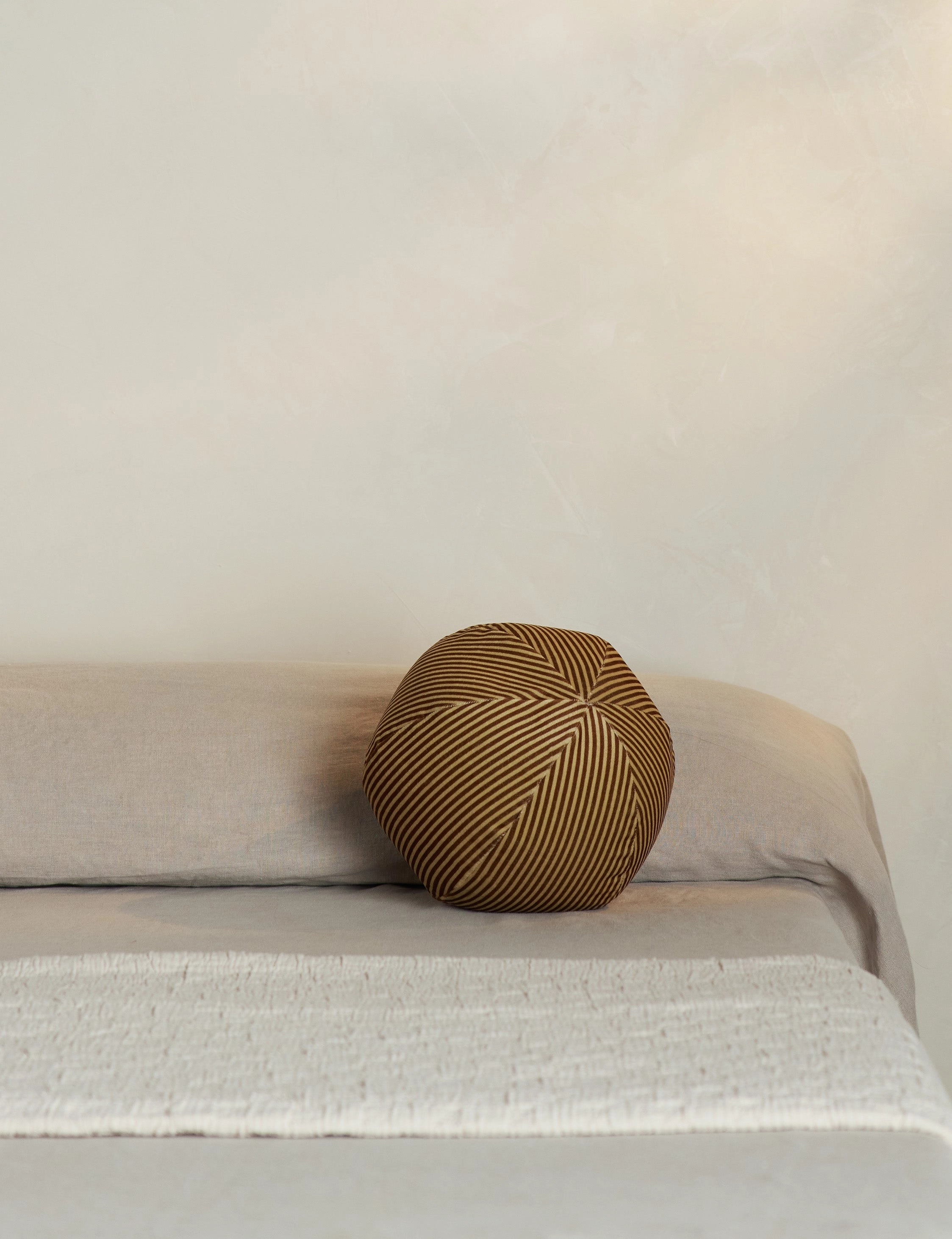 Striped Velvet Ball Pillow by Sarah Sherman Samuel