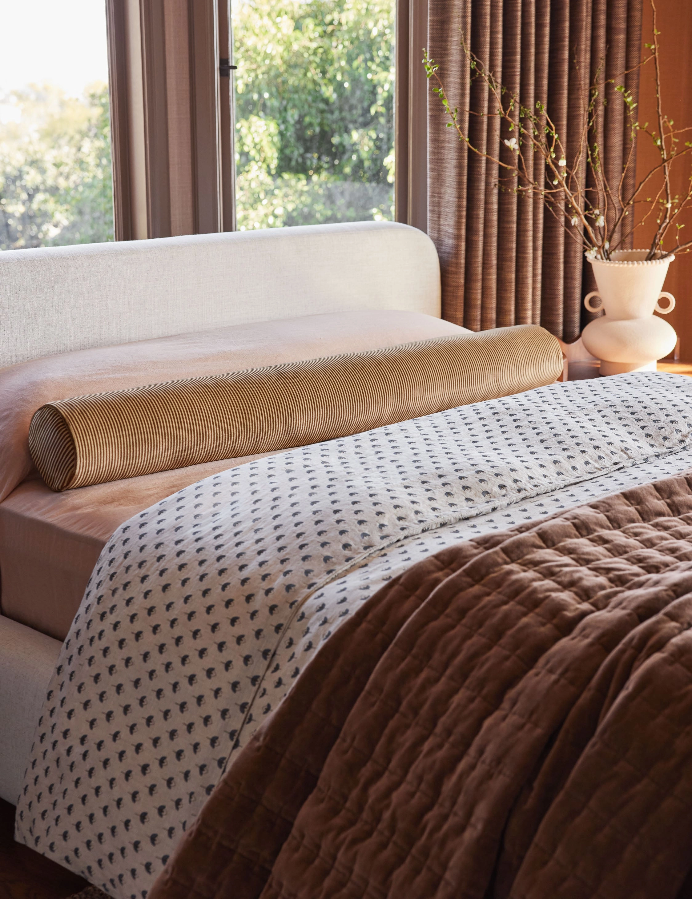 Striped Velvet Long Bolster Pillow by Sarah Sherman Samuel