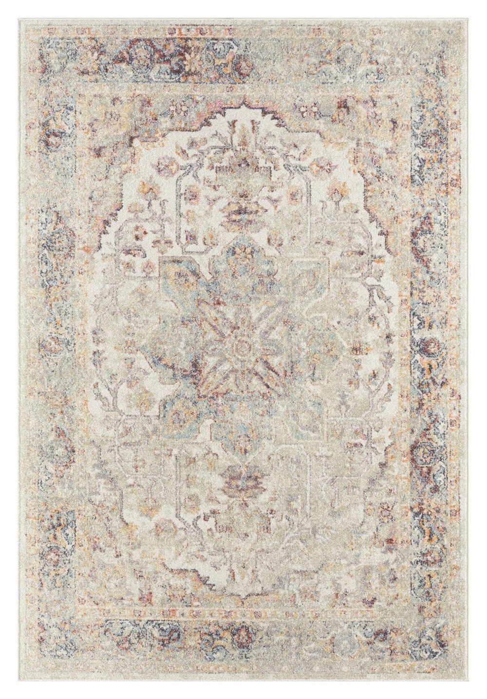 Summer Orange and Blue Multi-Colour Distressed Rugmodern color block patchwork rug
