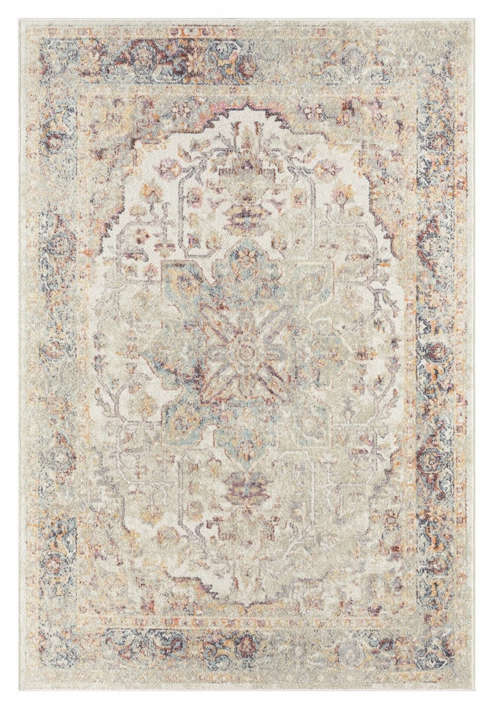 Summer Orange and Blue Multi-Colour Distressed Rugmodern color block patchwork rug