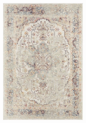 Summer Orange and Blue Multi-Colour Distressed Rugmodern color block patchwork rug
