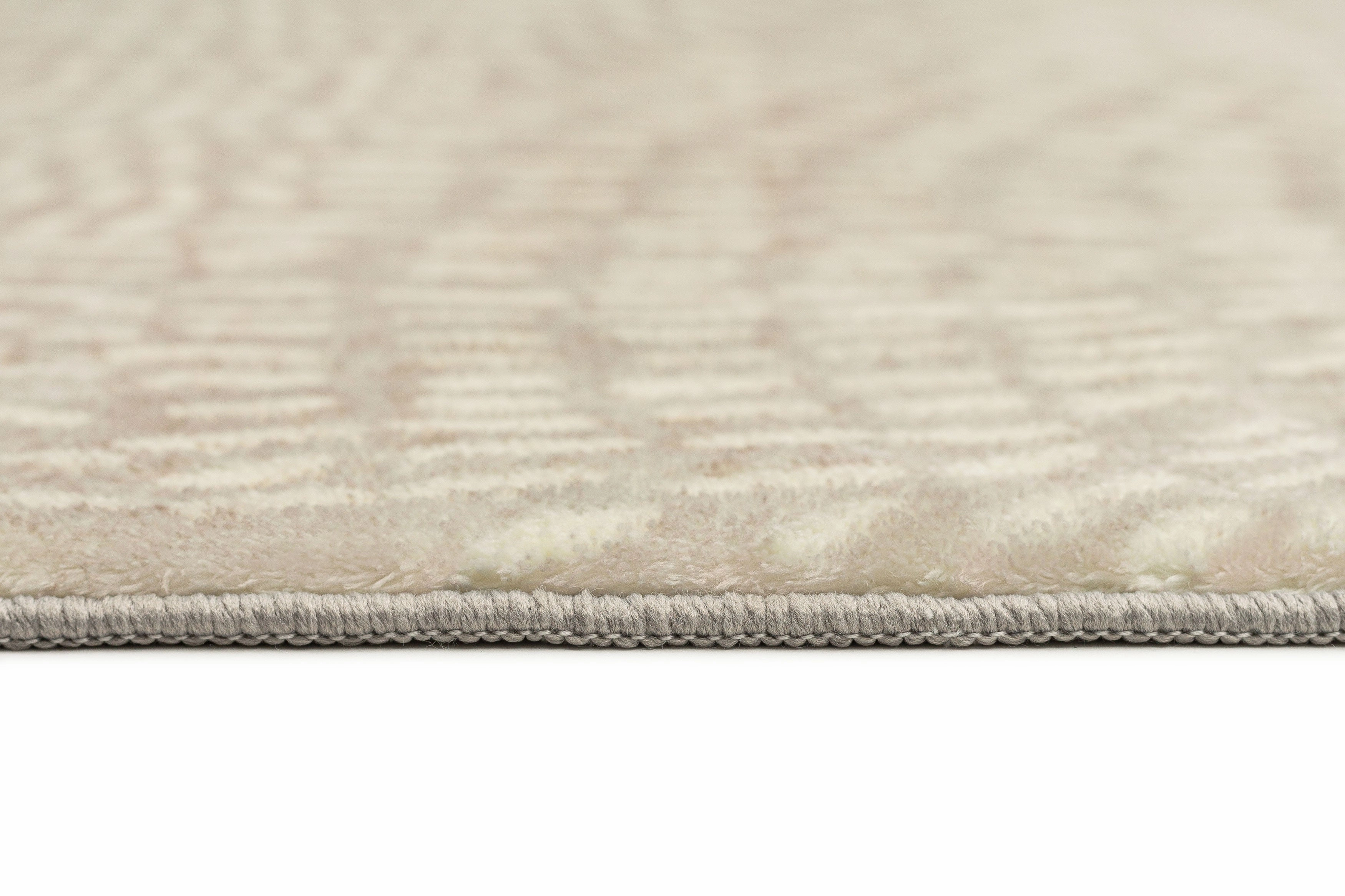 Sunita Grey Cream Circle Dot Pattern Washable Rug