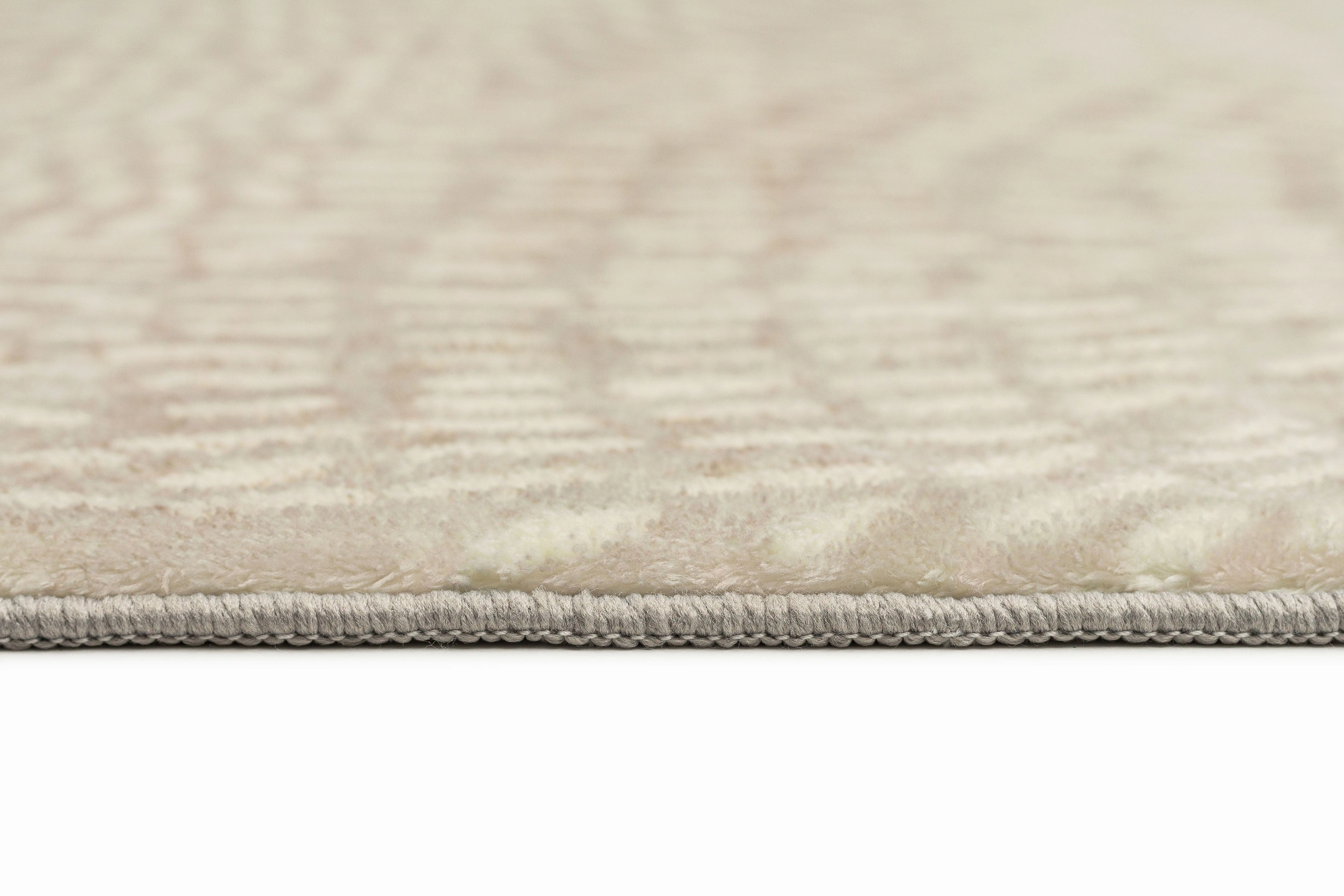 Sunita Grey Cream Circle Dot Pattern Washable Rug