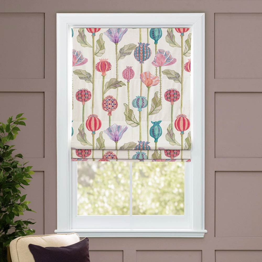 Sutami Printed Linen Made to Measure Roman Blinds Ecru