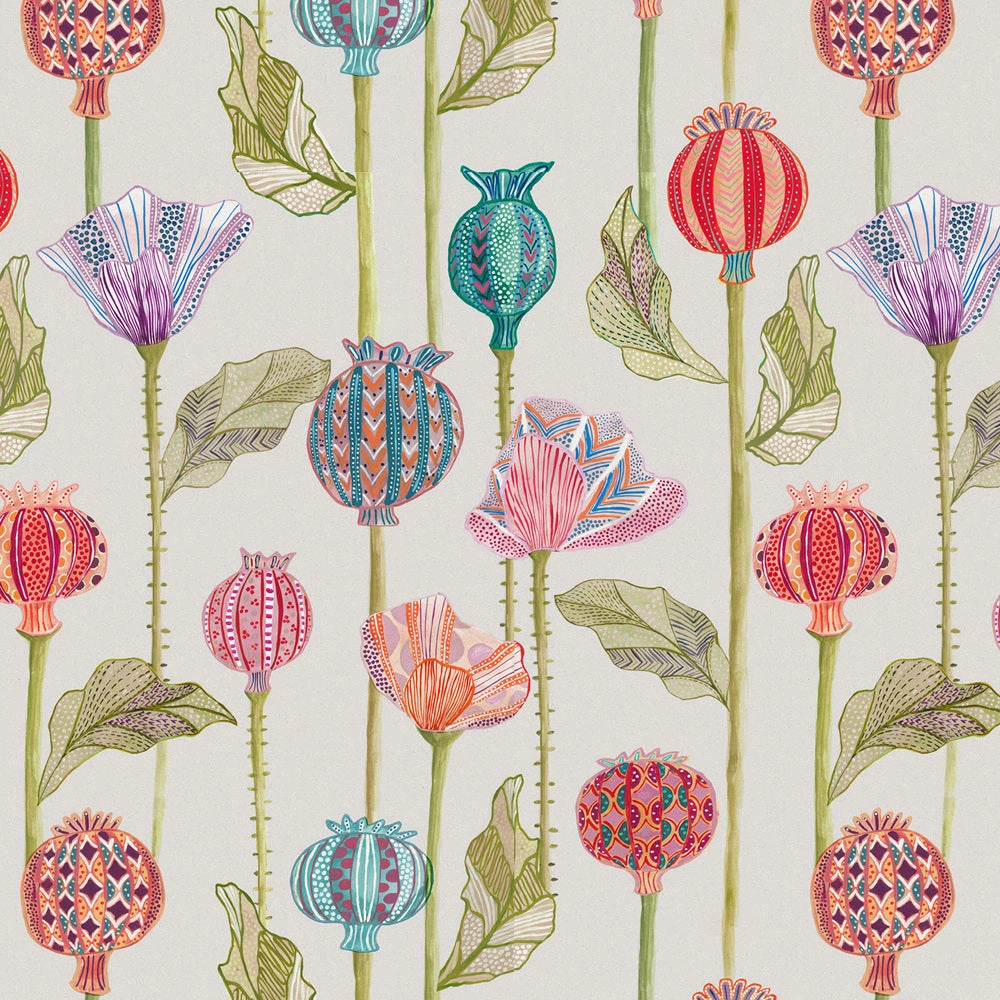 Sutami Printed Linen Made to Measure Roman Blinds Ecru