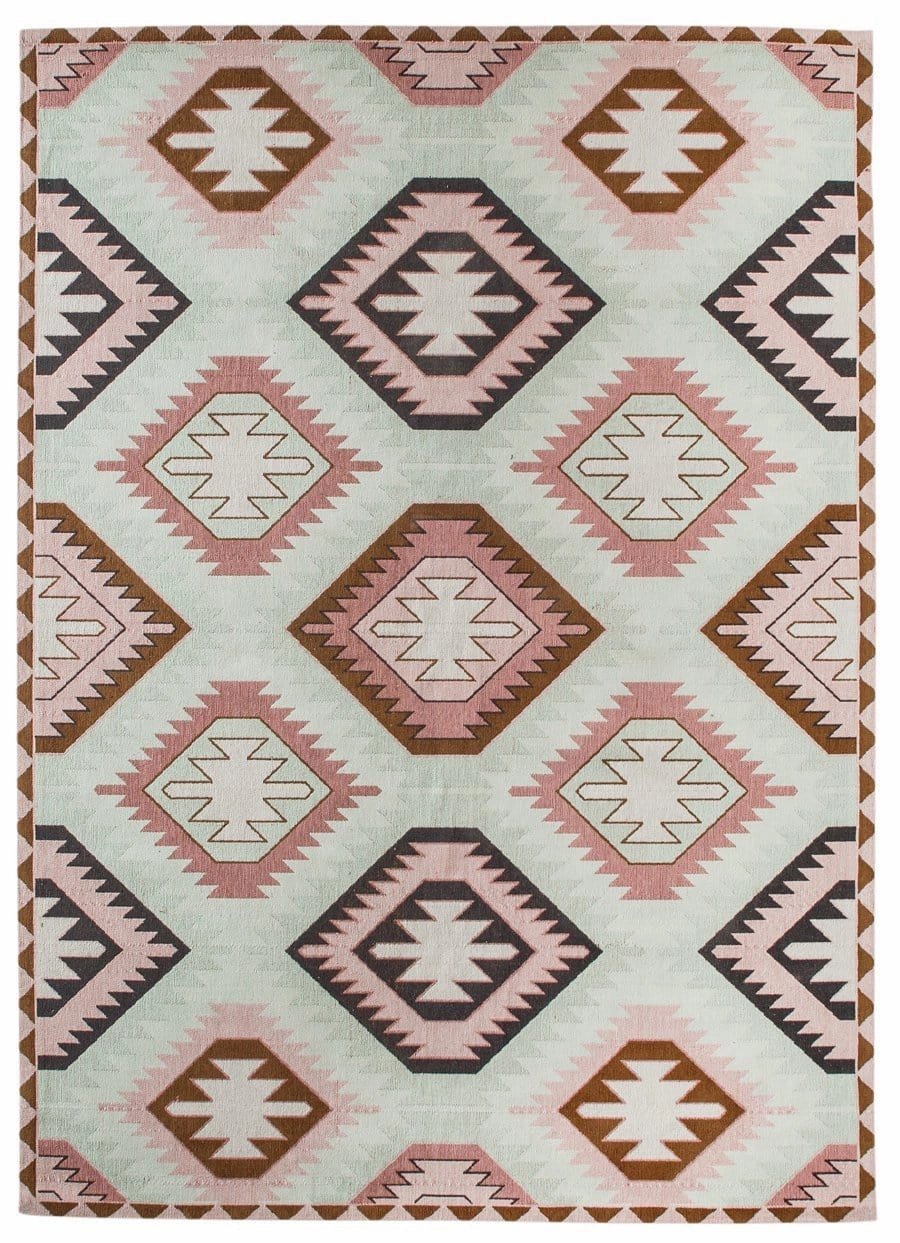 Suzie Pink and Green Rug *NO RETURNS UNLESS FAULTYmodern color block patchwork rug