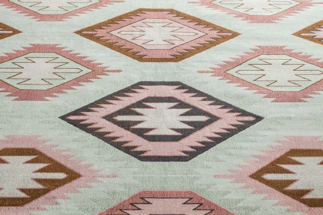 Suzie Pink and Green Rug *NO RETURNS UNLESS FAULTY