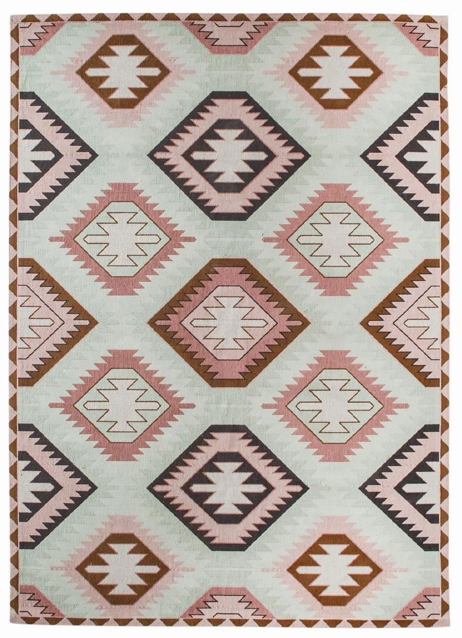 Suzie Pink and Green Rug *NO RETURNS UNLESS FAULTYmodern color block patchwork rug