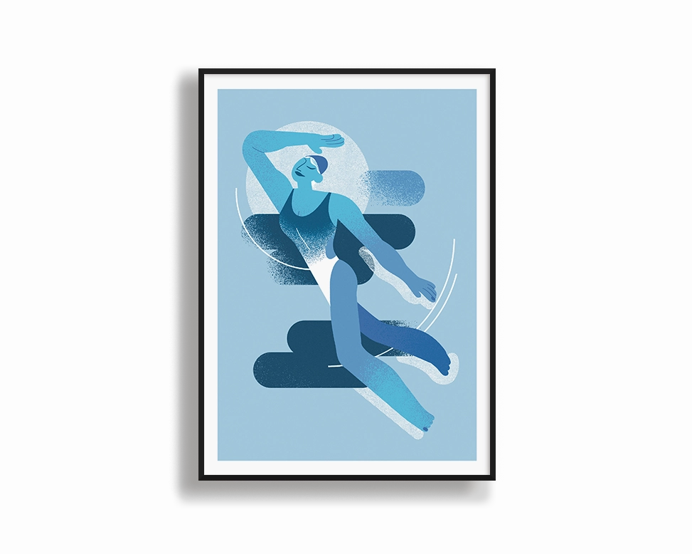 Swimmingmodern abstract painting decor