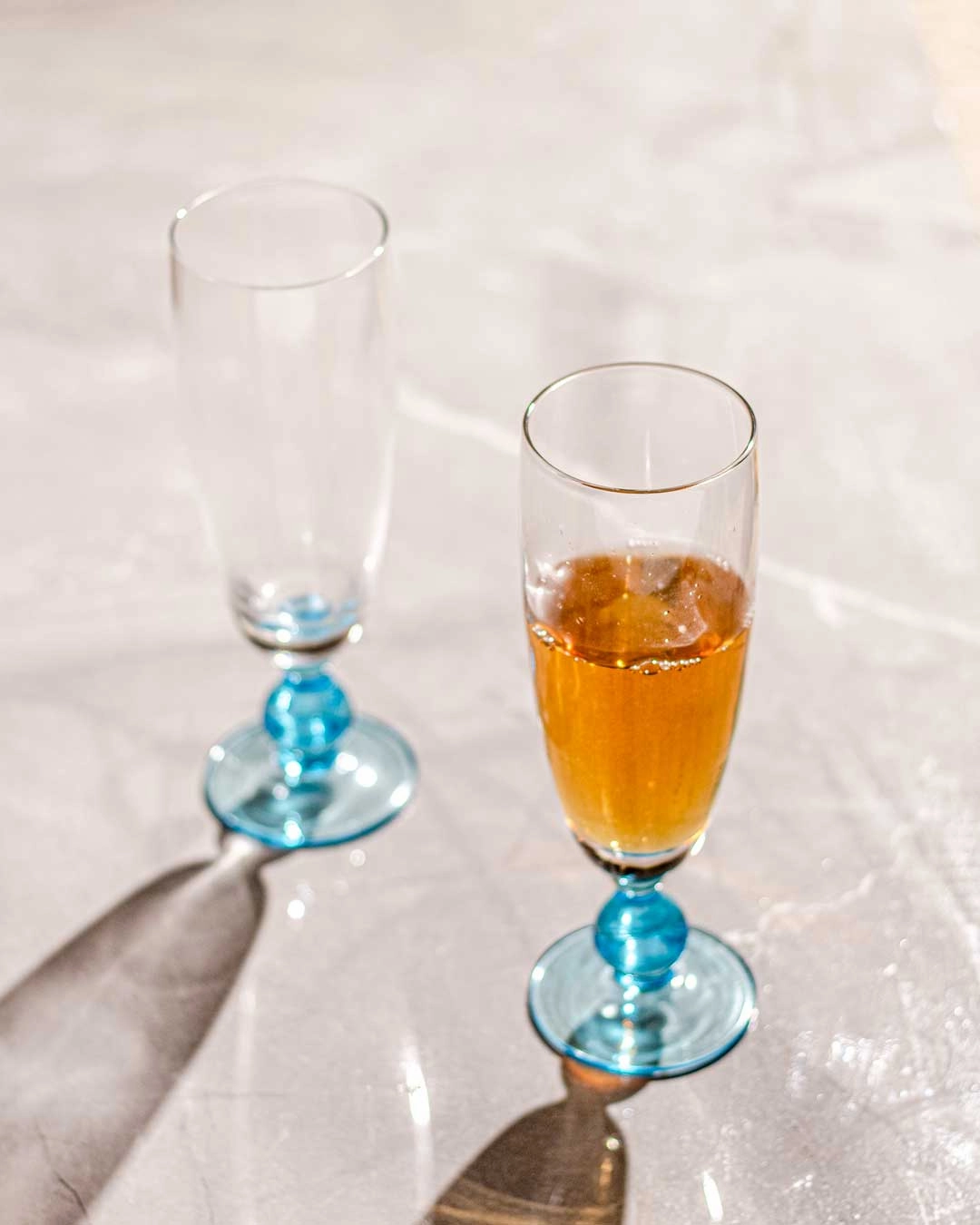Swirl Blue Champagne Flute - Set of 6
