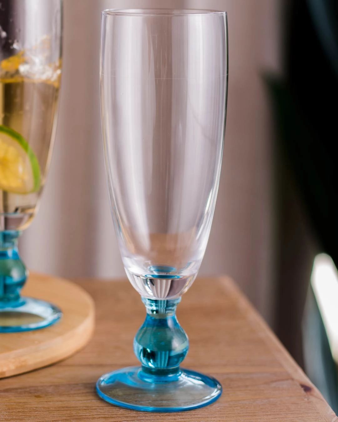 Swirl Blue Champagne Flute - Set of 6